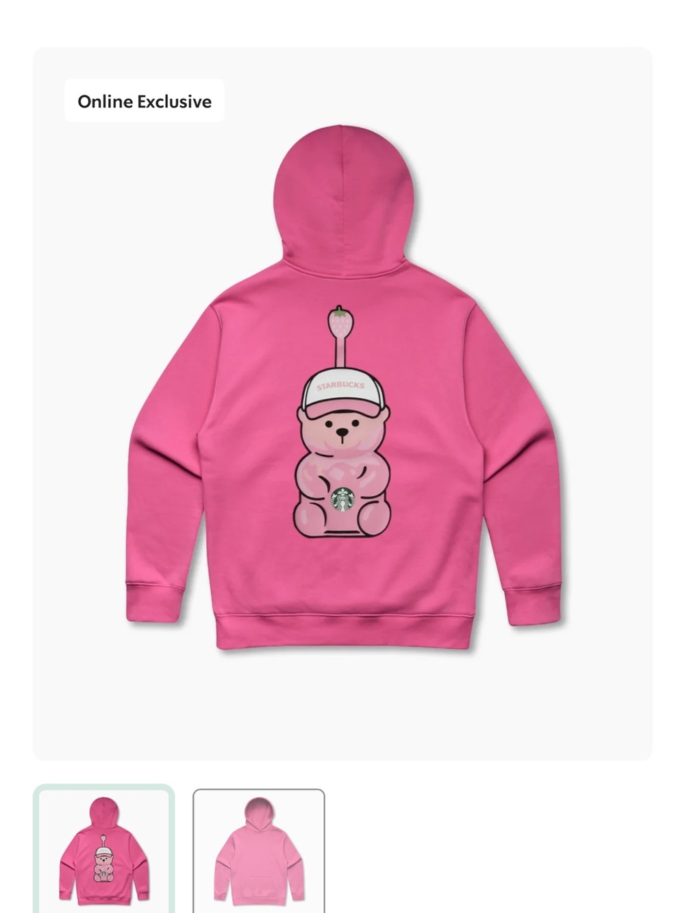 Starbucks Unisex Pink Bear Barista Hoodie